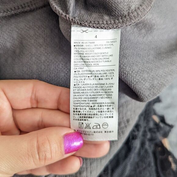 NWT Banana Republic Dress Women's Fit & Flare Midi Gray Brand New Dark Academia - Picture 10 of 10